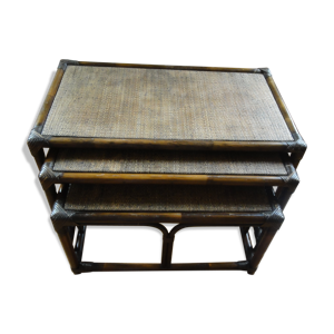 tables gigognes en rotin