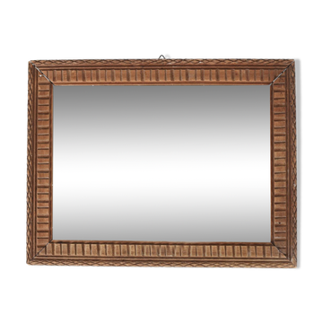 Old beveled mirror, carved frame, mercury glass