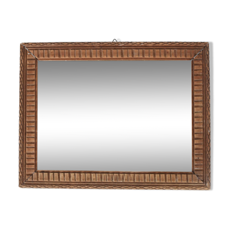 Old beveled mirror, carved frame, mercury glass