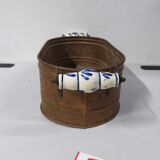 Copper planter with porcelain handles