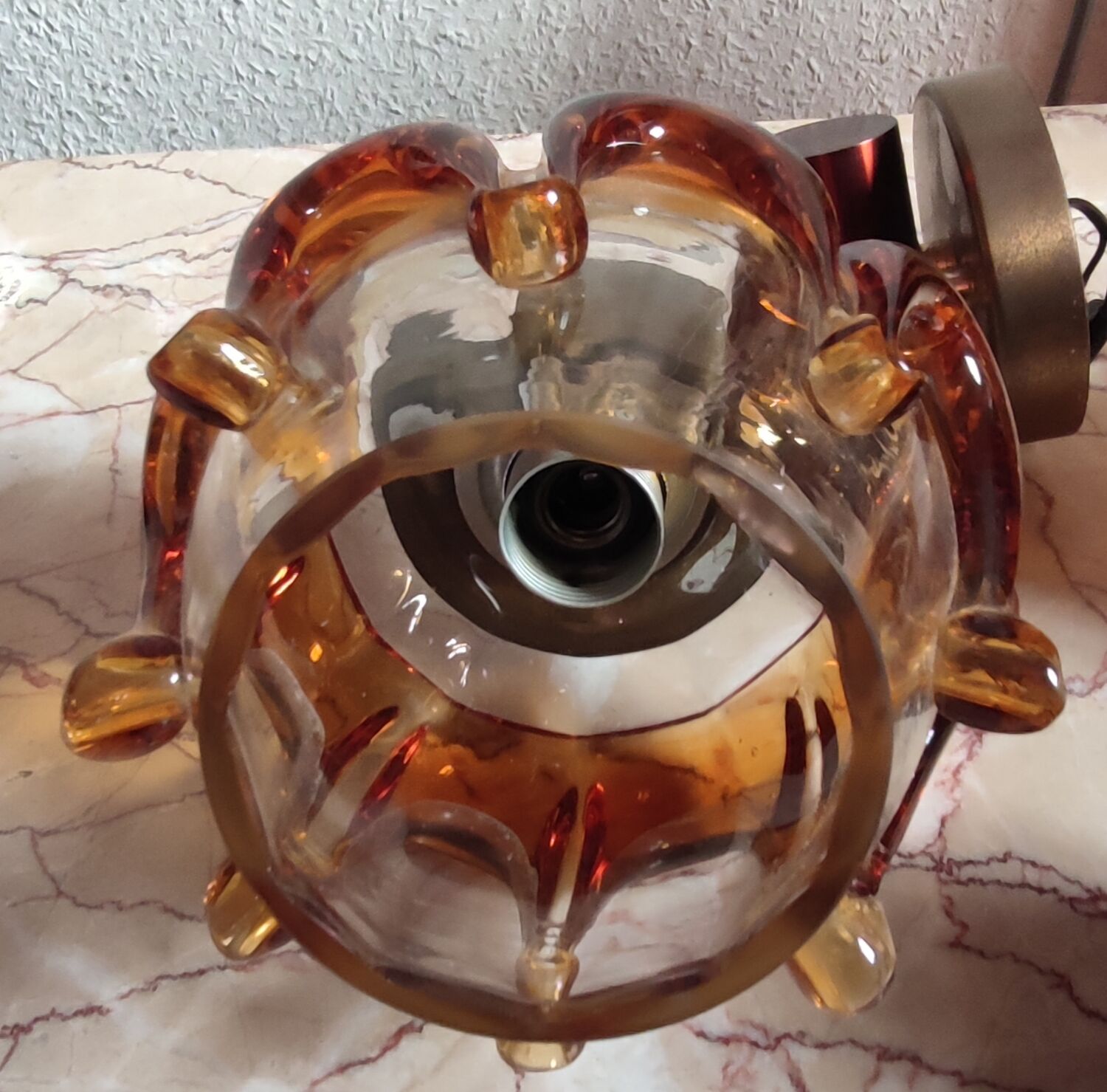 Pair of wall lamps Murano Mazzega, 1970