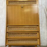 Secrétaire bois/osier vintage