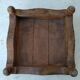 Small antique footrest stool lined canvas