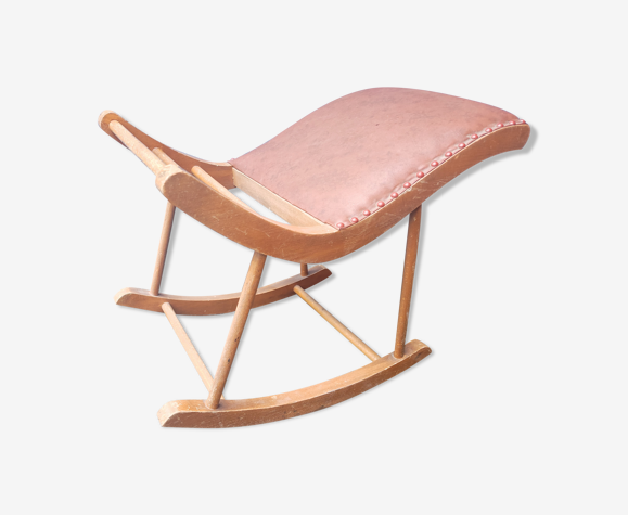 Wooden rocking footrest and vintage imitation