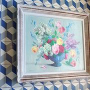 Ancienne peinture représentant un bouquet de fleur