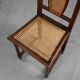 Chaise en bois et rotin française antique, vers 1900