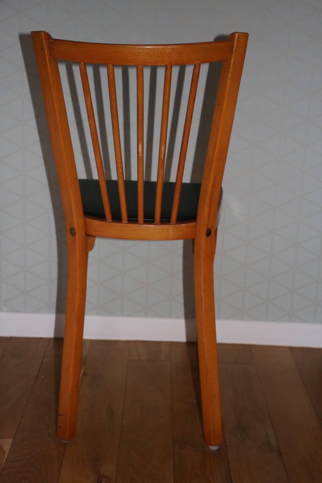 10 baumann chairs no. 12 black faux leather light beech