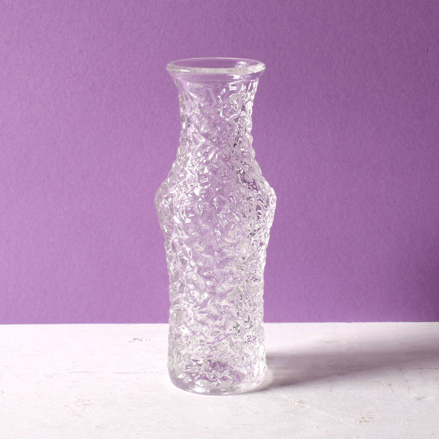 Mid-Century Pressed Glass Vase by Václav Hanuš: Czech Retro Decor