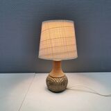 Beautiful ceramic table lamp with original shade, designed by Chris Haslev for Jeti ceramics Denmark