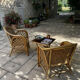 Fauteuils et table en osier