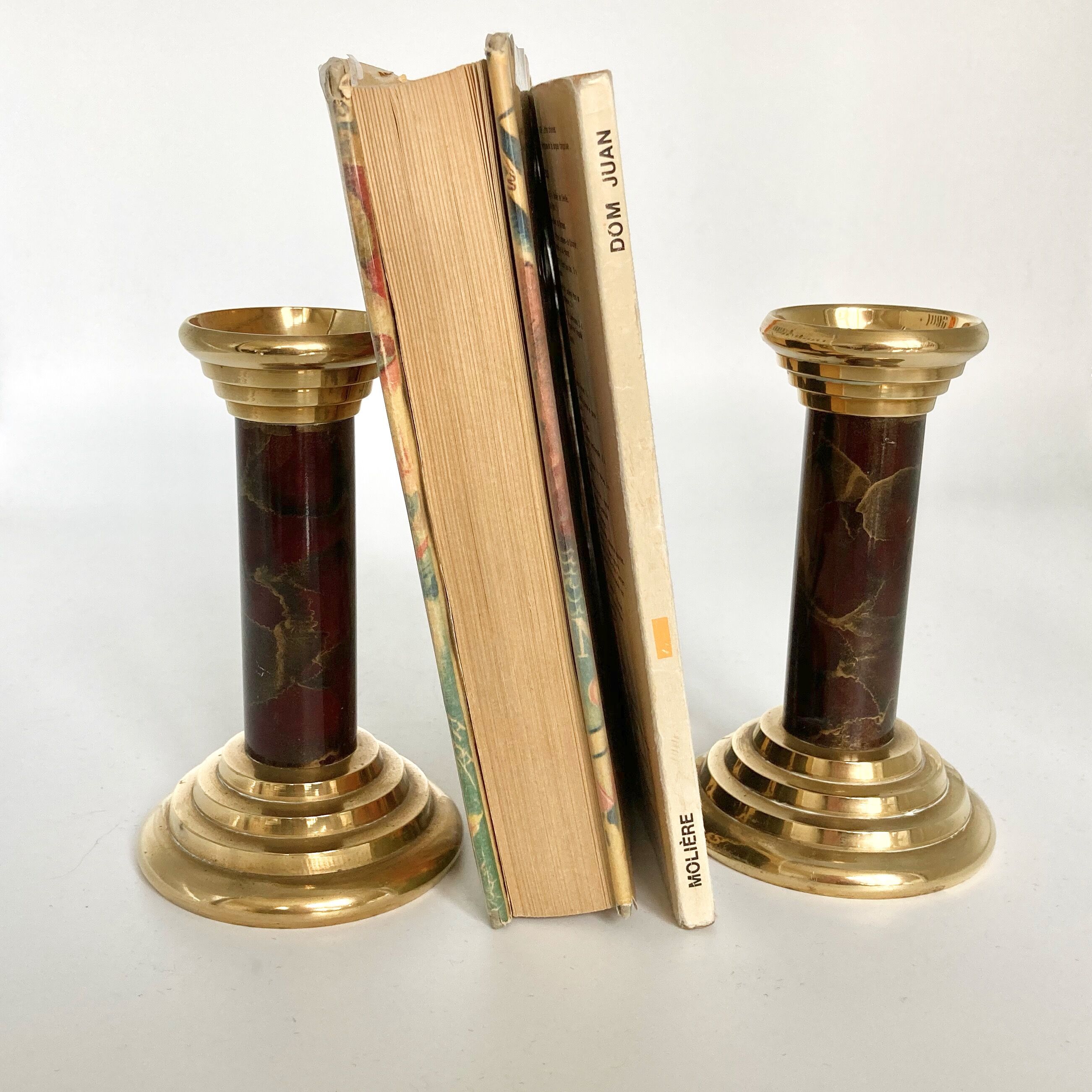 Pair of brass candlesticks