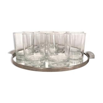 Set of 9 water glasses, whisky straight H8,5cm