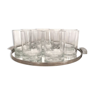 Set de 9 verres à eau, whisky droits h8,5cm