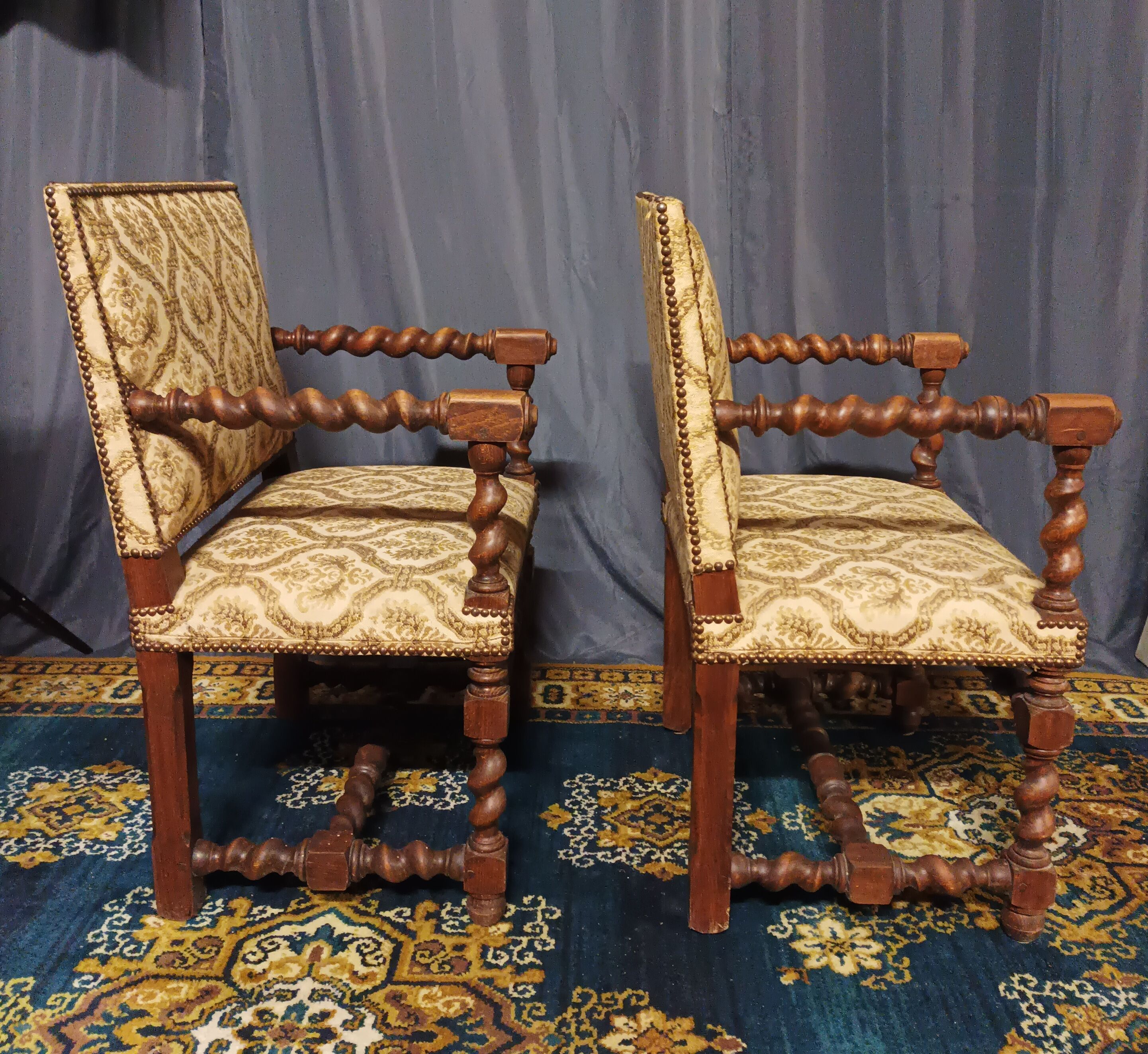 Pair of armchairs Louis XIII style