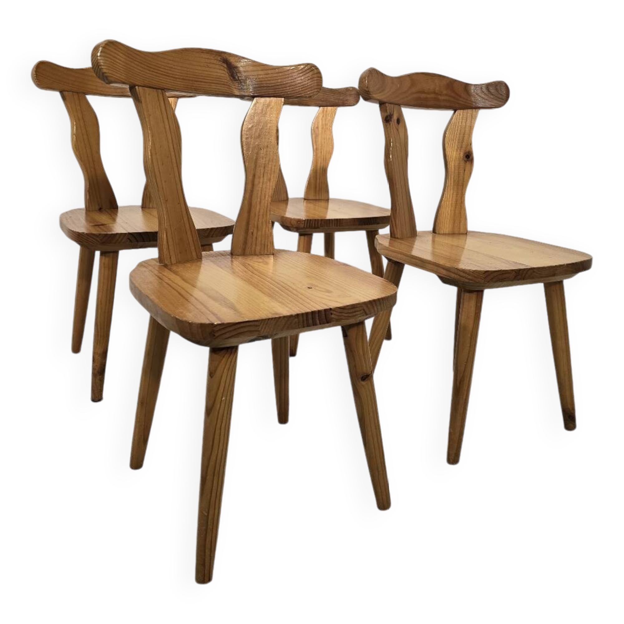 Set of 4 pine chairs