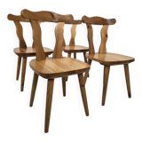 Set of 4 pine chairs