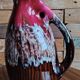 Vintage smooth enamelled ceramic pitcher / carafe from Vallauris – Bi-decor.