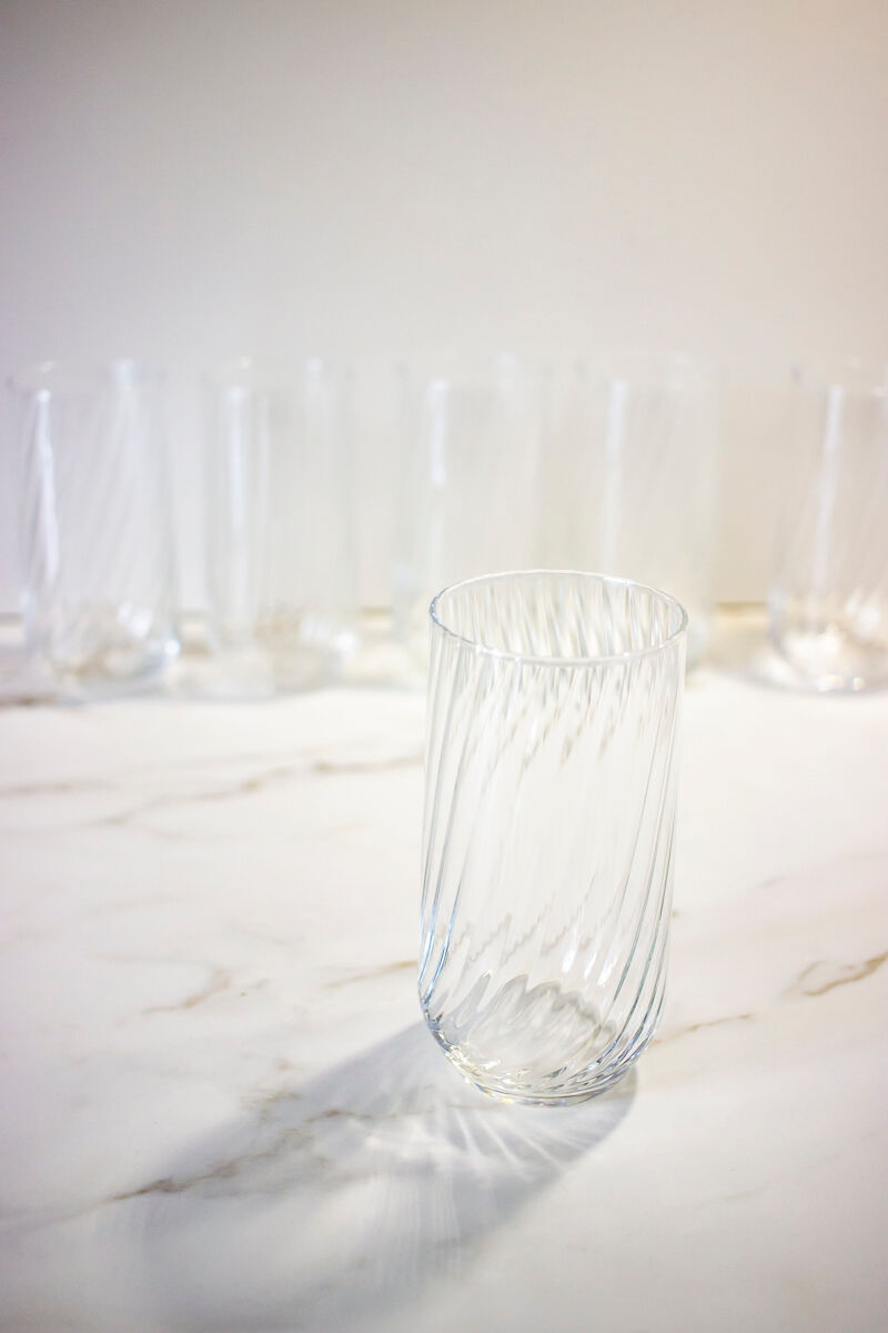 6 high ridged glasses