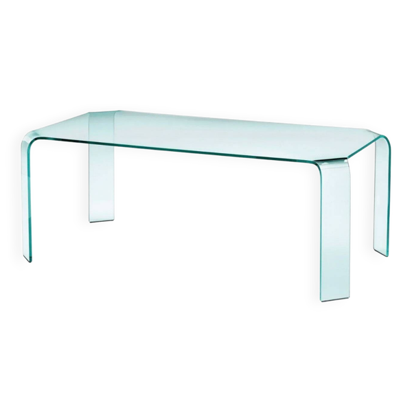 Table en verre ''Ragno''-Vittorio Livi-FIAM-1980