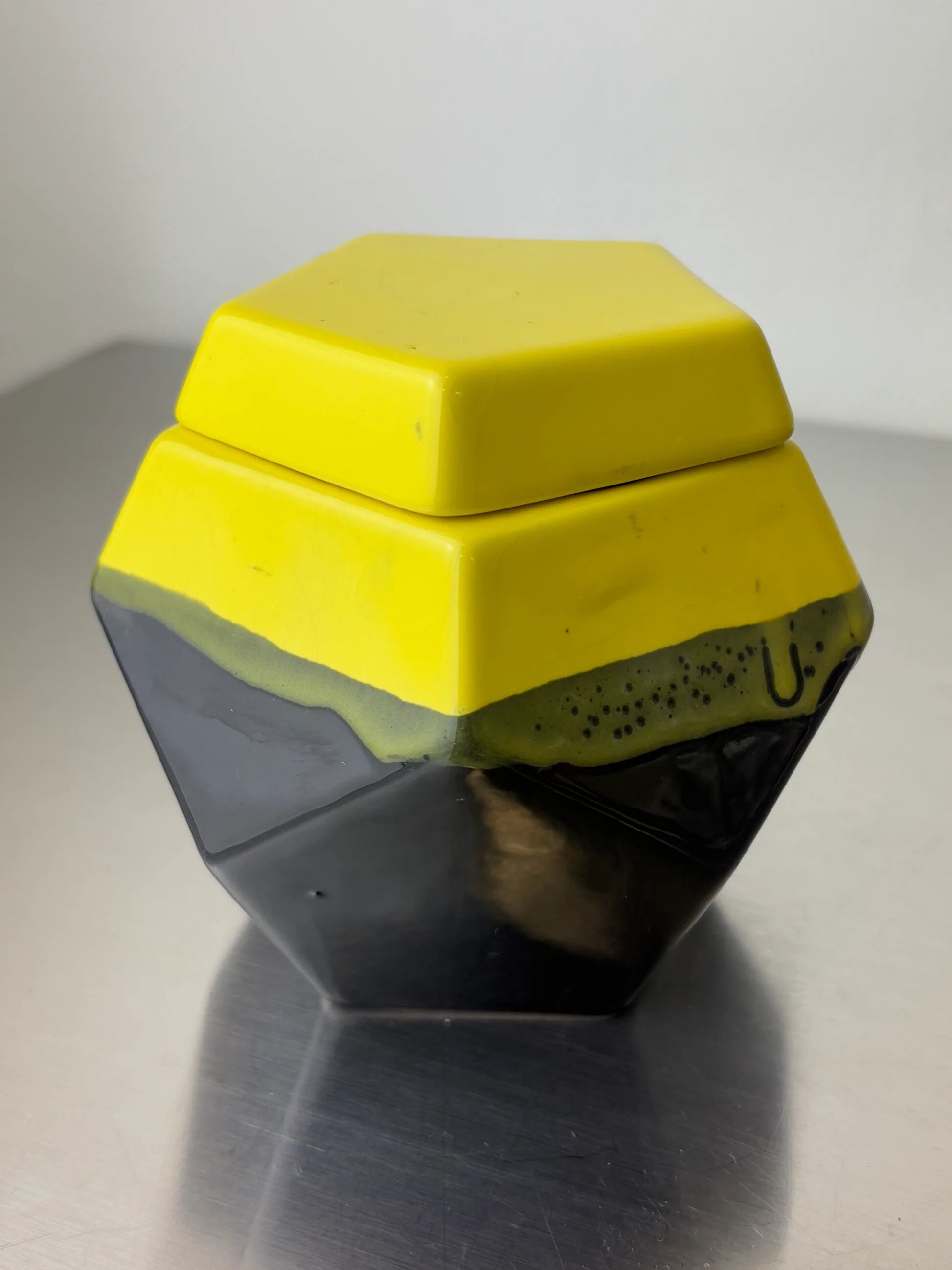 German 1970s geometric cigarette box in ceramic