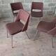 Série de 4 Chaises design années 60 chrome et tissus