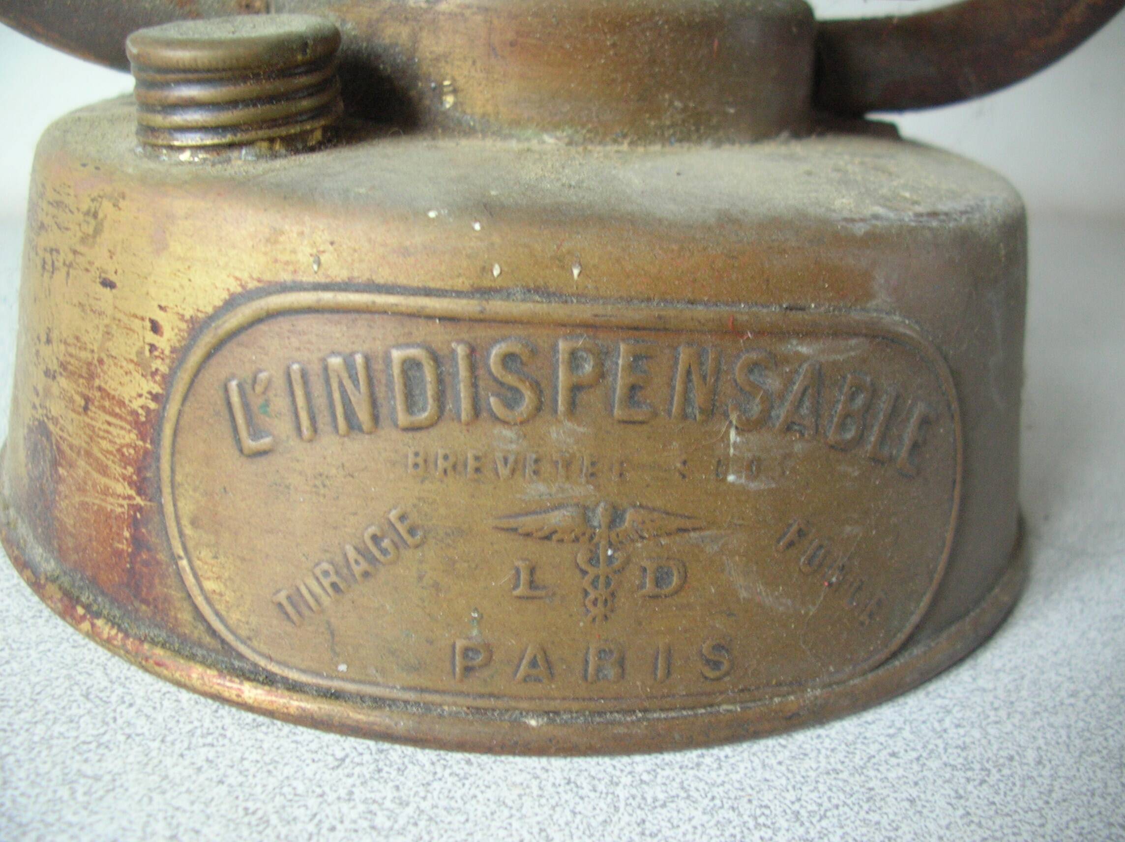 Old storm lamp lantern l'Indispensable Paris brass glass workshop decoration