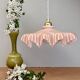 Suspension abat-jour vintage en opaline rose