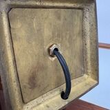 Large teak and bronze lamp from the 1970s