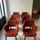 6 vintage red velvet chairs