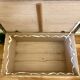 Old wooden trunk chest, vintage flat top