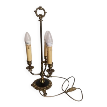 Pied de lampe de table 3 feux style bouillotte fin XIXe - début XXème