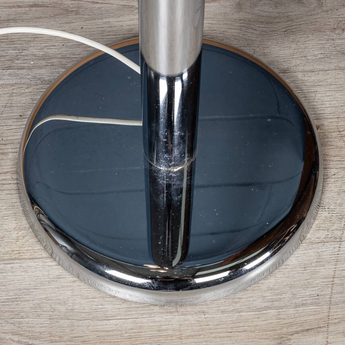 20th century italian chrome & glass floor lamp attributable to max ingrand