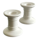 White Ceramic Coil Candlesticks