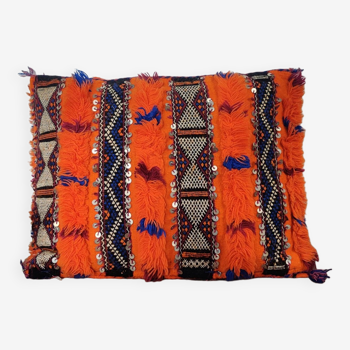 Coussin berbère orange style Kilim vintage