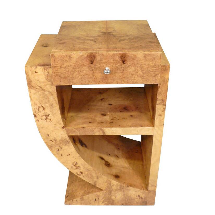 Pair of Art Deco marquetry bedside tables