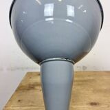 Industrial British Grey Enamel Factory Wall Lamp, 1960s