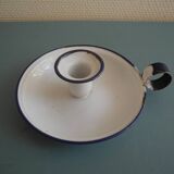 antique candlestick enamelled tin vintage candlestick Sweden