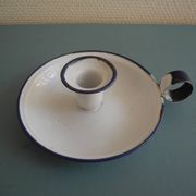 antique candlestick enamelled tin vintage candlestick Sweden