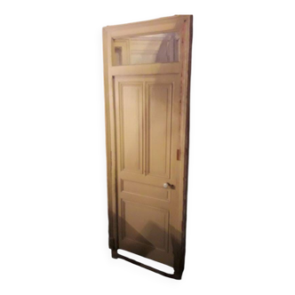 Haussmannian door 83x219 with old glazed transom frame 100x310 interior