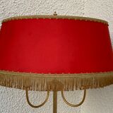 Vintage brass floor lamp in scale and opaline 1950