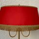 Vintage brass floor lamp in scale and opaline 1950