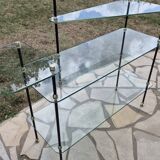 Présentoir de vitrine vintage en verre. 1960