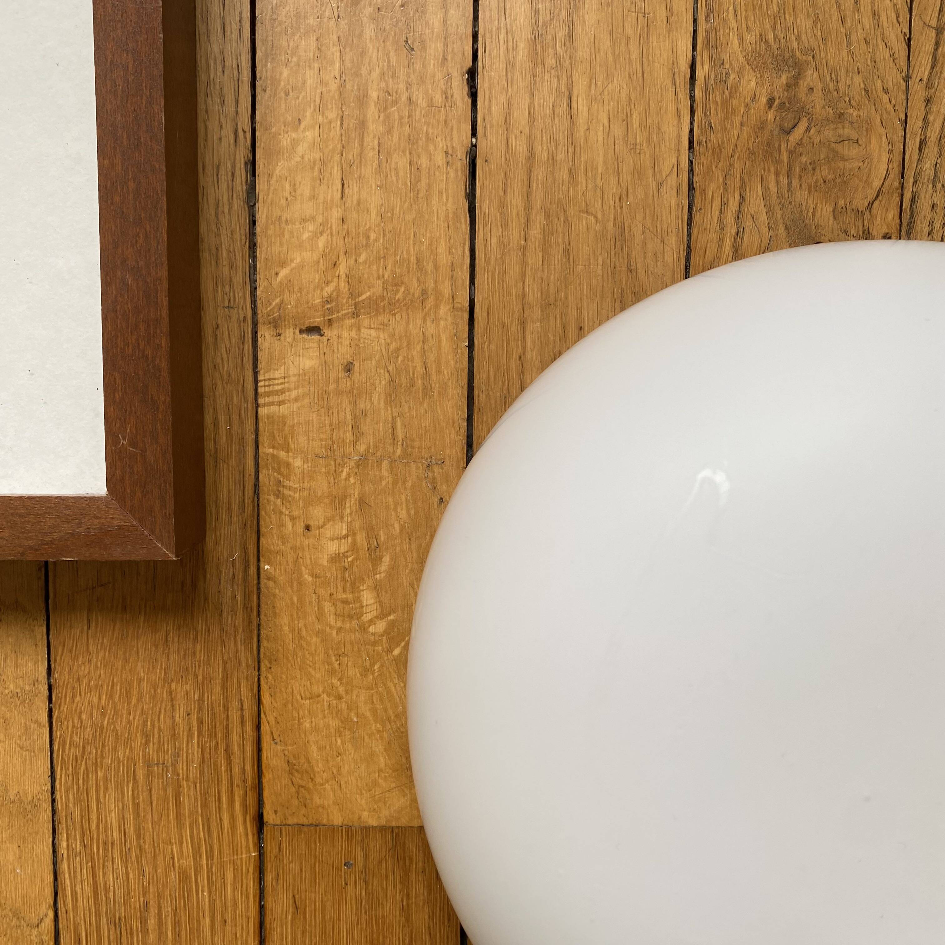 Vintage wall light or ceiling light half-spherical half-moon 25 cm glass
