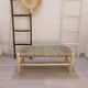 Bench in solid wood and natural wickerwork