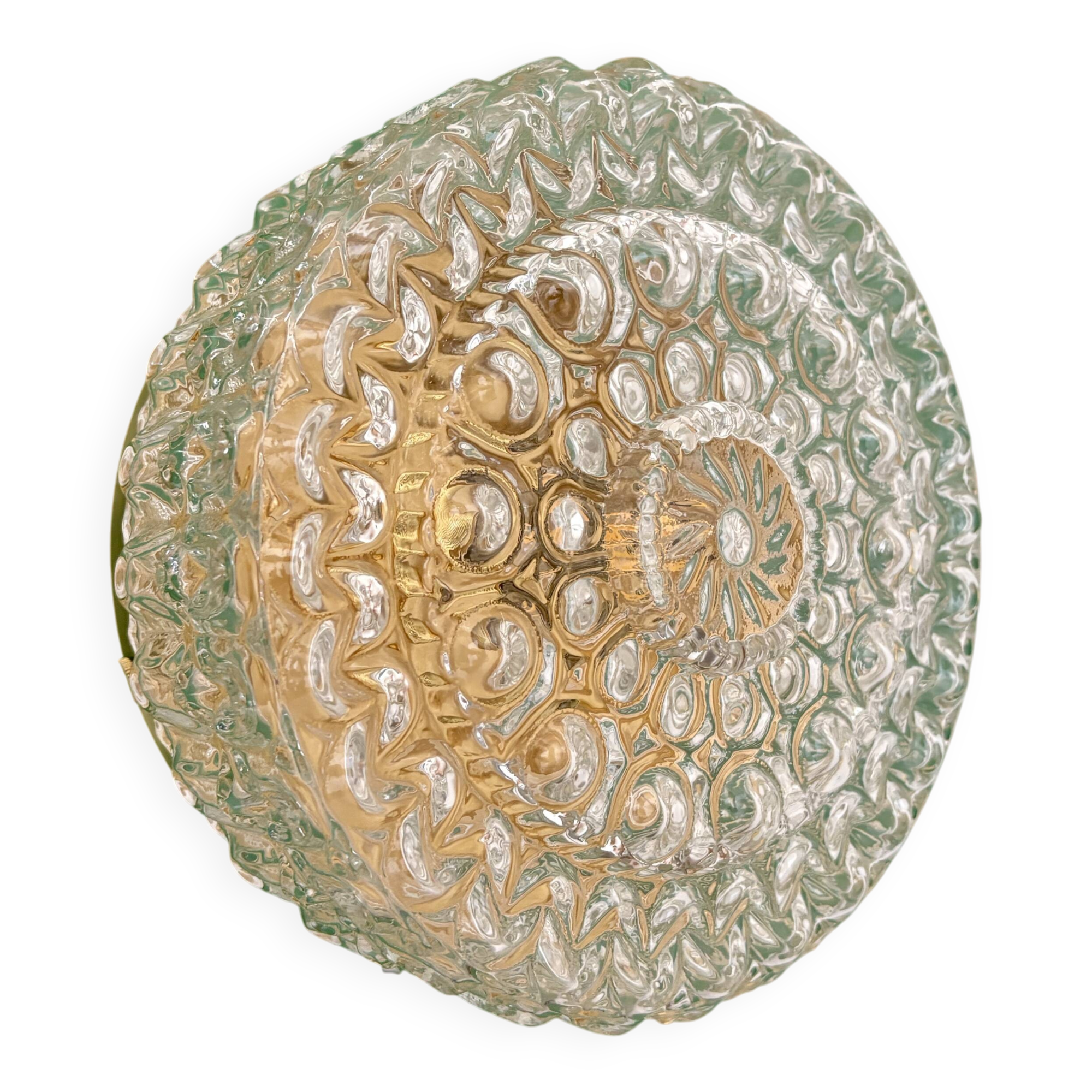 Vintage globe wall or ceiling light in molded glass