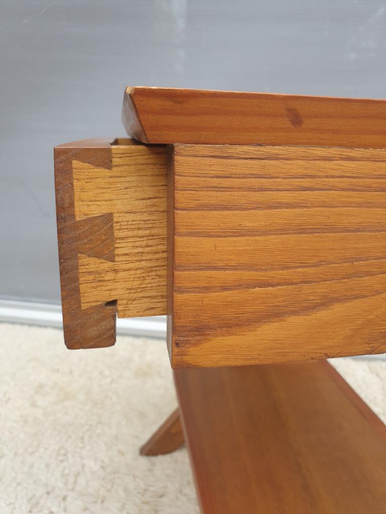 Vintage retro bedside table compass foot