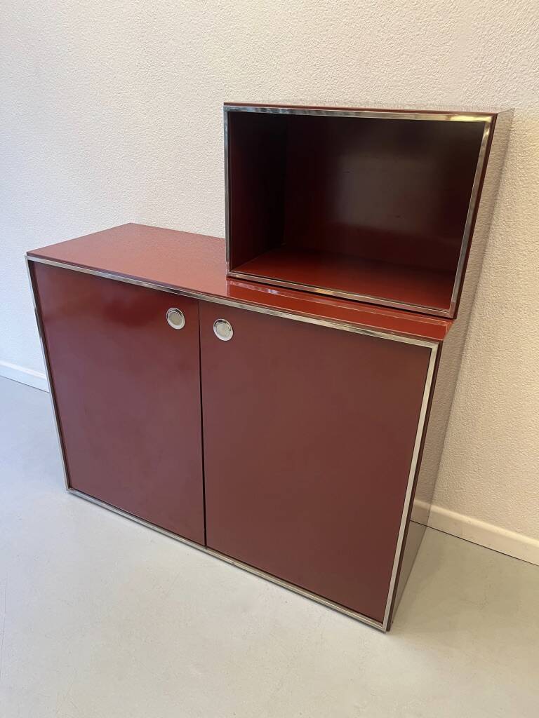 Modular vintage shelf attributed to Willy Rizzo Mario Sabot Italy 1970s
