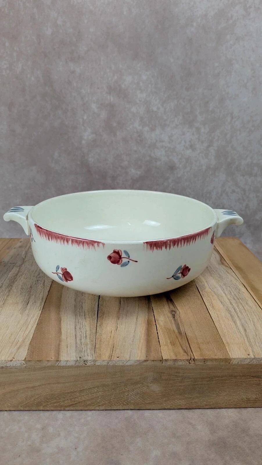 Soup tureen / salad bowl Gien Venice Poitevine hand-painted