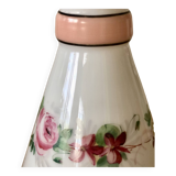 White opaline vase with floral decoration