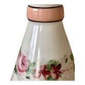 White opaline vase with floral decoration